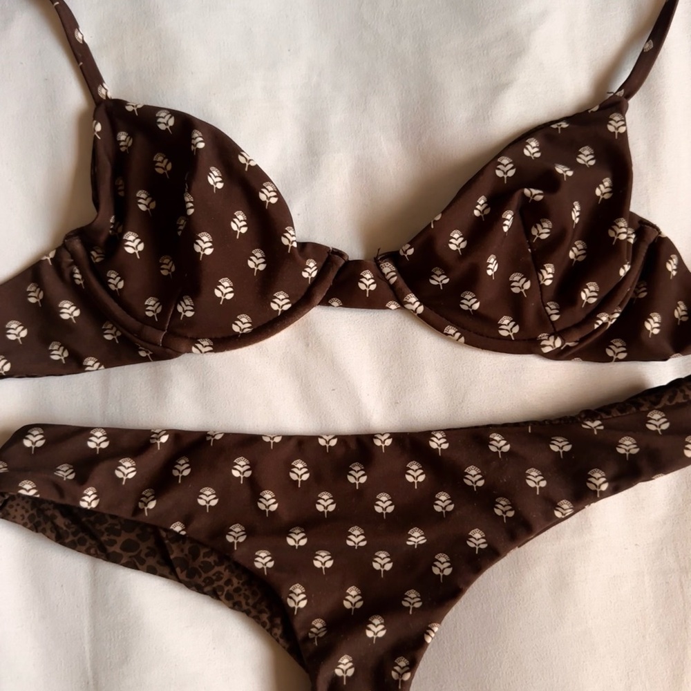 Acacia Swimwear Chocolate Floral Bikini